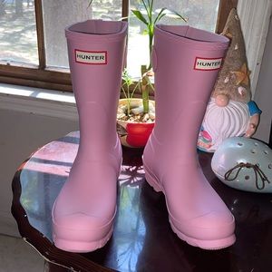 Hunter Original short Back Adjustable women’s rain boot size 6 pink